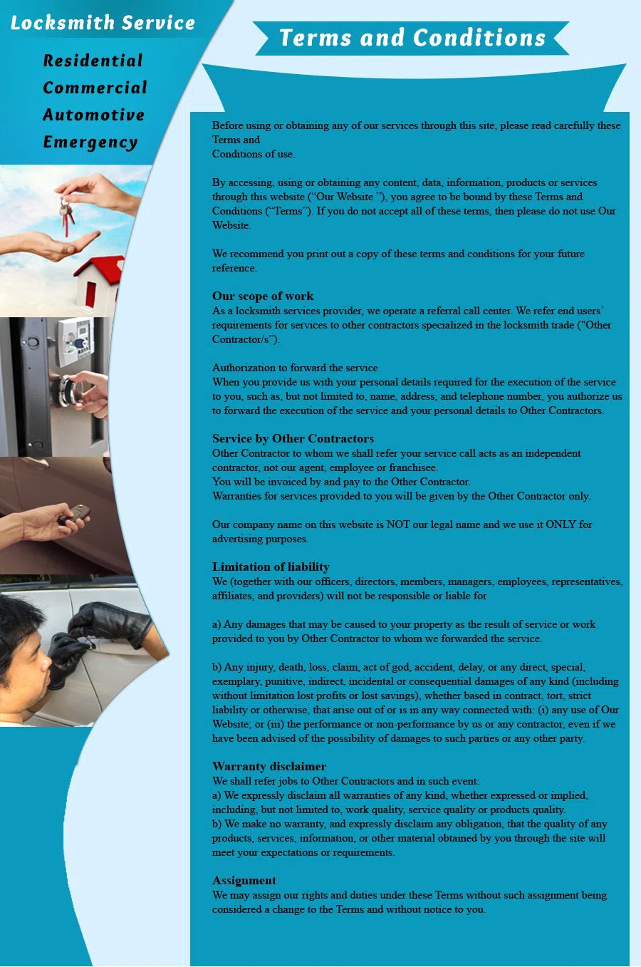 Pittsburgh Express Locksmith Pittsburgh, PA 412-387-9443 - TermsAndCondition-1